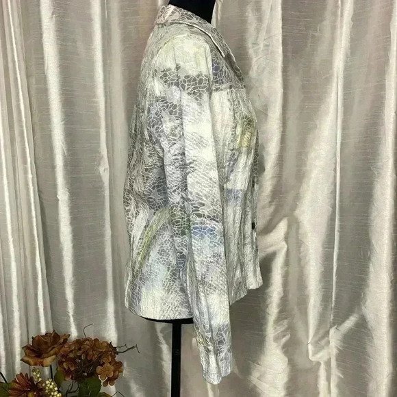 Kaktus Women’s Medium Textured Multi-Colored Long Sleeve Button Up Blazer - Picture 3 of 8